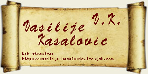 Vasilije Kasalović vizit kartica